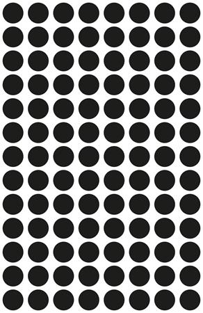 Etikett, 8 mm, kör, AVERY ZWECKFORM, fekete, 416 etikett/csomag